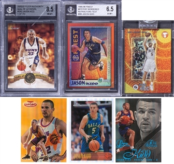 1995-2002 Topps Finest & Assorted Brands Jason Kidd Card Collection (6 Different) Featuring BGS-Graded Examples!